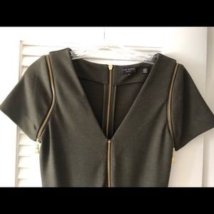Ted Baker London Dresses - Ted Baker olive green 4 gold zipper detail dress. Ted Baker London Dresses - Ted Baker olive green 4 gold zipper detail dress.